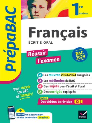 cover image of Prépabac Français 1re générale--Bac de français 2024 (écrit & oral)